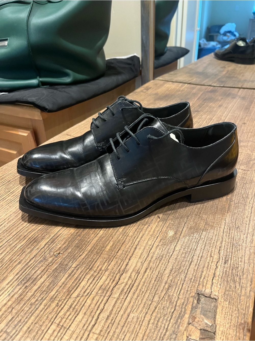 Fendi Men’s Shadow Monogram Black Dress shoes